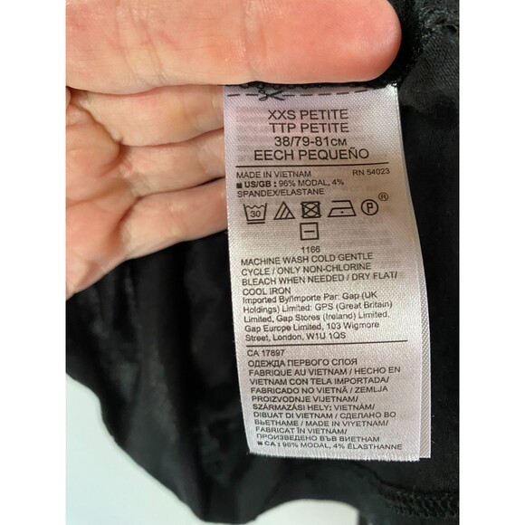 Banana Republic NWT Black Top Crew Neck Rouched Side Detail  Size XXS - Picture 3 of 5